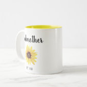 Personalisierte Godmutter Est. Farbige Sonnenblume Zweifarbige Tasse (Vorderseite Links)