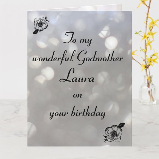 Personalisierte Godmutter Geburtstag Karte (Gelbe Blume)