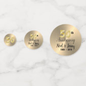 Personalisierte Gold 50-Jubiläumsrunde Konfetti (Rückseiten)