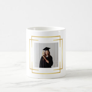 Personalisierte Gold-Akzente-Abschlussgeschenk-Fot Kaffeetasse
