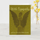 Personalisierte Gold Angel Sympathy Card Karte (Gelbe Blume)