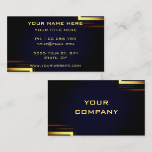 Personalisierte Gold Black Design Business Card Visitenkarte