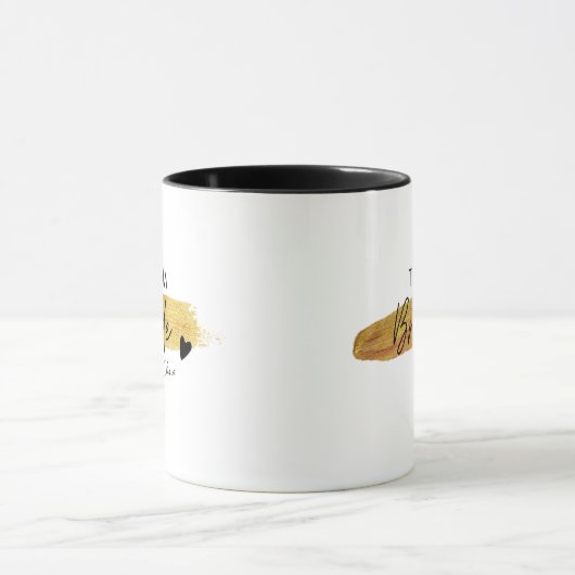 Personalisierte Gold & Black Modern Chic Team Brid Tasse (Zentrum)