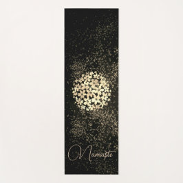 Personalisierte Gold Blume Confetti auf Braun Yogamatte