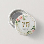 Personalisierte Gold- & Blumen-75. Benutzerdefinie Button (Vorne & Hinten)