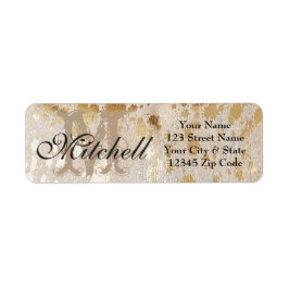 Personalisierte Gold Cowhid-Rücksendeadressen-Aufk