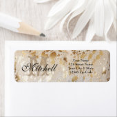 Personalisierte Gold Cowhid-Rücksendeadressen-Aufk (Insitu)