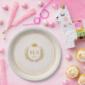 Personalisierte Gold Crest Papierplatten Pappteller (Party)