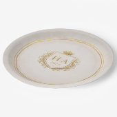 Personalisierte Gold Crest Papierplatten Pappteller (Schrägansicht)