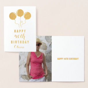 Personalisierte Gold Foil 40. Geburtstagskarte Folienkarte