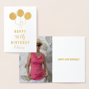 Personalisierte Gold Foil 50. Geburtstagskarte Folienkarte