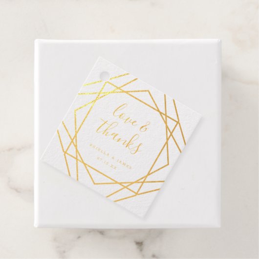 Personalisierte Gold Foil Liebe und dank Geometric Geschenkanhänger (Mit Box)