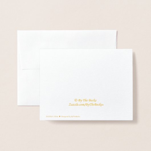 Personalisierte Gold Foil Note Card Folienkarte (Rückseite mit Umschlag)