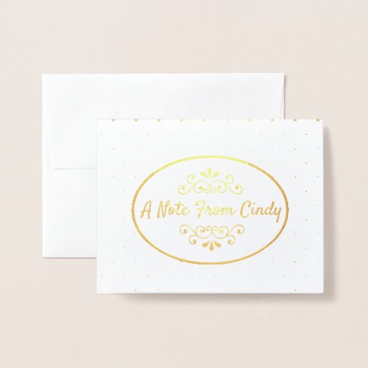 Personalisierte Gold Foil Note Card Folienkarte (Vorderseite mit Umschlag)