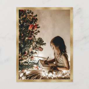 Personalisierte Gold-Foto-Frohe-Weihnachten Feiertagspostkarte