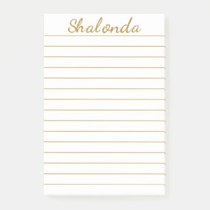 Personalisierte Gold gestreifte Post-it® Notizen 4
