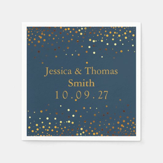 Personalisierte Gold Glitzer Imitate Fossil Serviette (Vorderseite)