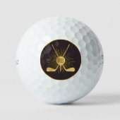 Personalisierte Gold-Golfklubs Golfball (Vorderseite)