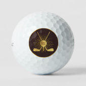 Personalisierte Gold-Golfklubs Golfball (Vorderseite)