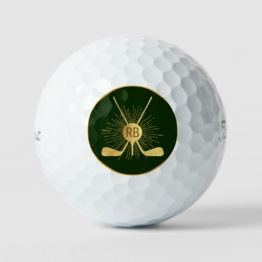 Personalisierte Gold-Golfklubs Golfball (Vorderseite)