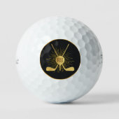 Personalisierte Gold-Golfklubs Golfball (Vorderseite)
