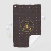 Personalisierte Gold-Golfklubs Golfhandtuch (Insitu)