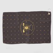 Personalisierte Gold-Golfklubs Golfhandtuch (Horizontal)