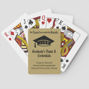 Personalisierte Gold Graduation Cap and Tassel Spielkarten