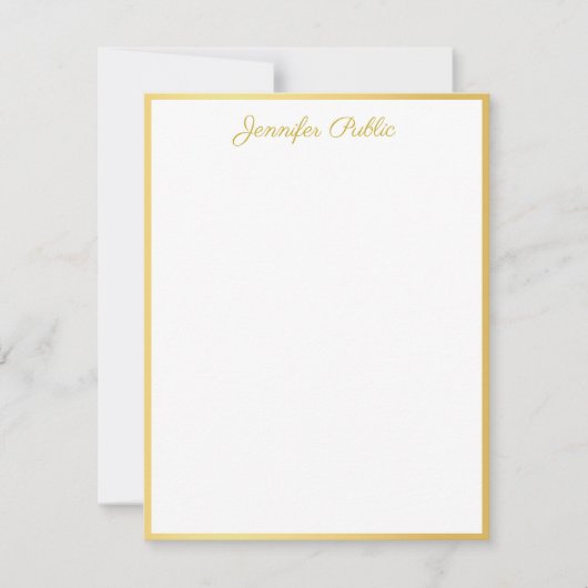 Personalisierte Gold Hand Script Vertikale Vorlage (Vorderseite)