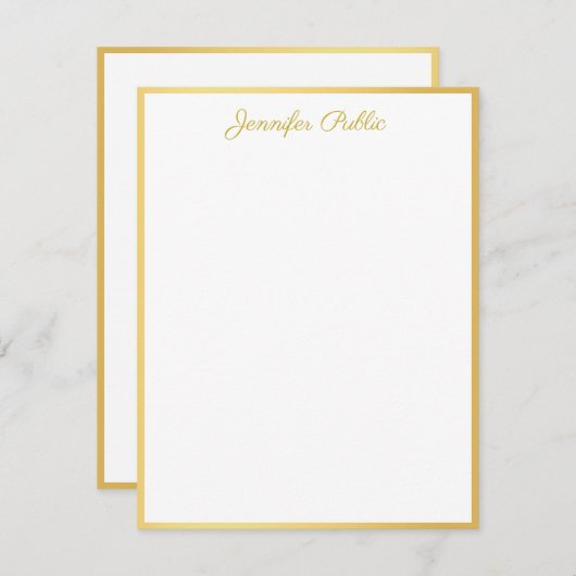 Personalisierte Gold Hand Script Vertikale Vorlage (Vorne/Hinten)