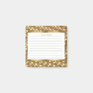 Personalisierte Gold-Meerjungfrau-Schuppen 3x3 Post-it Klebezettel
