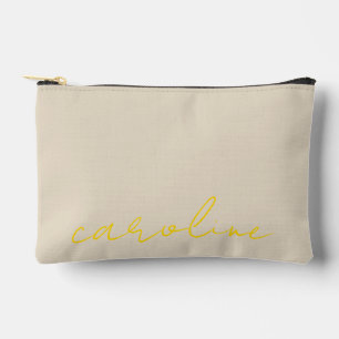 Personalisierte Gold-Namens-Make-up-Tasche: Canvas Zubehörtasche