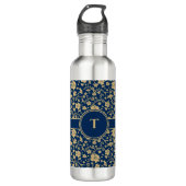 Personalisierte Gold Navy Edelstahlflasche (Vorderseite)