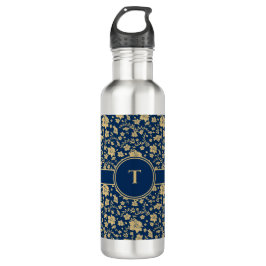 Personalisierte Gold Navy Edelstahlflasche