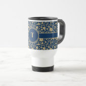 Personalisierte Gold Navy Reisebecher (VorderseiteRechts)