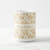 Personalisierte Gold Ornamente Bows Weihnachtsfeie Kaffeetasse (Mittel)