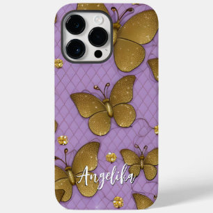 Personalisierte Gold-Schmetterlinge Name Case-Mate iPhone 14 Pro Max Hülle