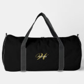 Personalisierte Gold-Schwarz-Monogramm-Anfangsbuch Duffle Bag (Vorderseite)