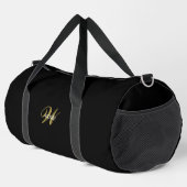 Personalisierte Gold-Schwarz-Monogramm-Anfangsbuch Duffle Bag (Rechte Ecke)