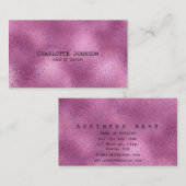 Personalisierte Gold Shiny Metallic Pink Vip Card Visitenkarte (Vorne/Hinten)