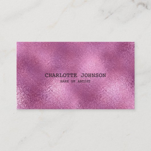 Personalisierte Gold Shiny Metallic Pink Vip Card Visitenkarte (Vorderseite)