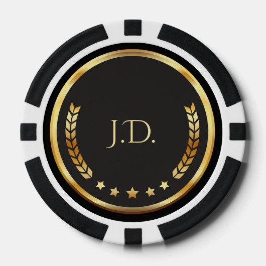 Personalisierte Gold- und Black-Poker-Chips Pokerchips (Vorderseite)