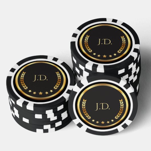 Personalisierte Gold- und Black-Poker-Chips Pokerchips (Stapel)