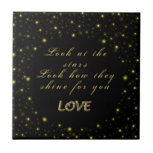 Personalisierte Gold- und Glitzern-Sterne in Schwa Fliese