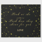 Personalisierte Gold- und Glitzern-Sterne in Schwa Geschenkpapier (Flach)