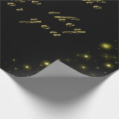 Personalisierte Gold- und Glitzern-Sterne in Schwa Geschenkpapier (Ecke)