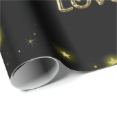 Personalisierte Gold- und Glitzern-Sterne in Schwa Geschenkpapier (Rolleneckpunkt)