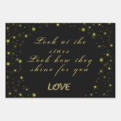 Personalisierte Gold- und Glitzern-Sterne in Schwa Geschenkpapier Set (Vorderseite 2)