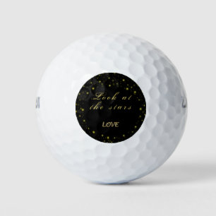 Personalisierte Gold- und Glitzern-Sterne in Schwa Golfball