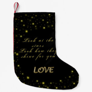 Personalisierte Gold- und Glitzern-Sterne in Schwa Kleiner Weihnachtsstrumpf
